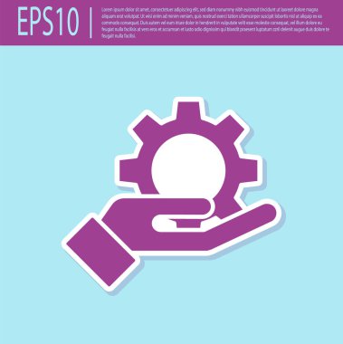 Retro mor El ayarları dişli ikonu turkuaz arka planda izole edildi. Ayarlama, servis, bakım, onarım, onarım. Vektör İllüstrasyonu