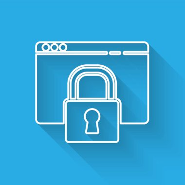 Beyaz hat HTTPS ve SSL simgeleri ile sitenizi güvene alın. İnternet iletişim protokolü. Vektör İllüstrasyonu