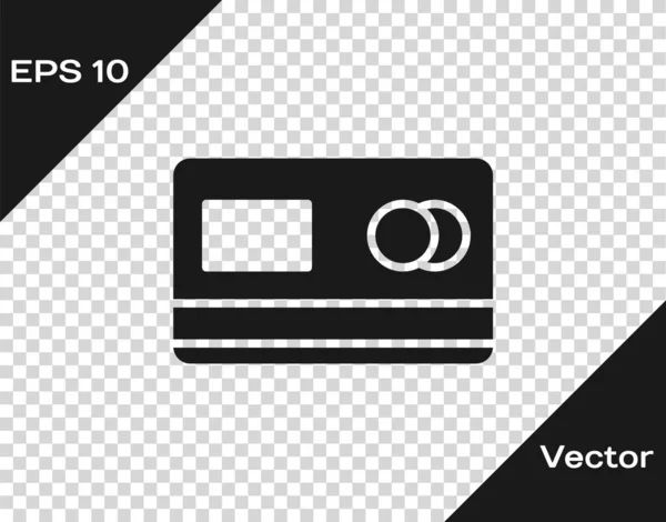 Icono Tarjeta Crédito Negro Aislado Sobre Fondo Transparente Pago Línea — Vector de stock