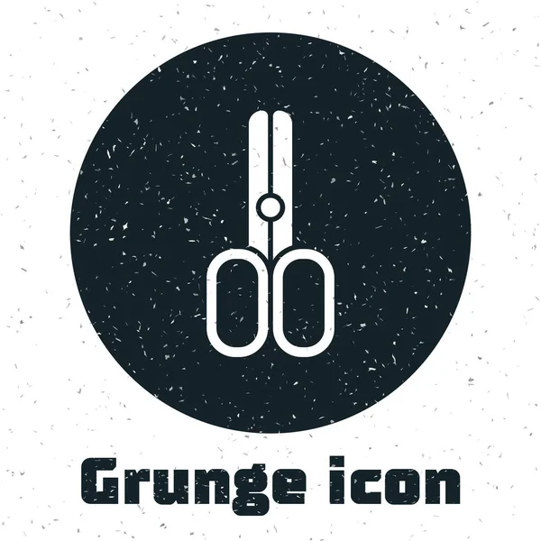 Grunge Schaar Kappers Pictogram Geïsoleerd Witte Achtergrond Kapsalon Modesalon Kappersbordje — Stockvector