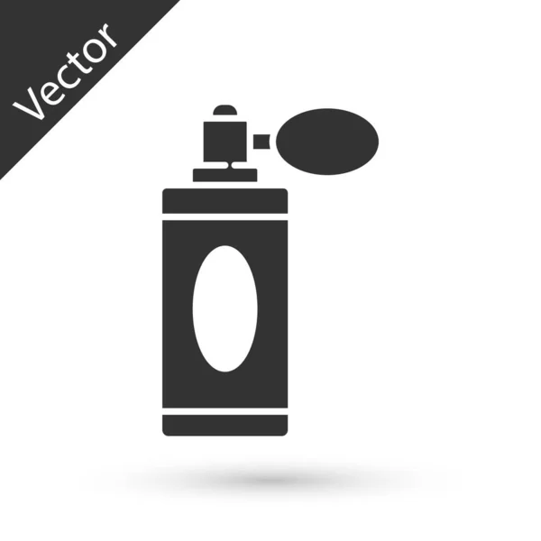 Botella Aftershave Gris Con Icono Atomizador Aislado Sobre Fondo Blanco — Vector de stock