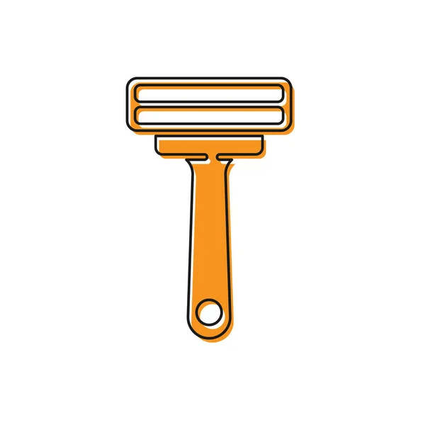 Orange Rasiermesser Symbol Isoliert Auf Weißem Hintergrund Vektorillustration — Stockvektor