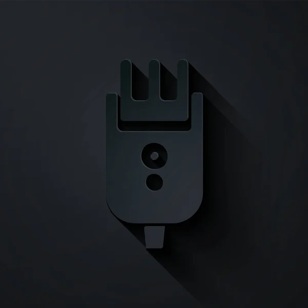 Coupe Papier Tondeuse Électrique Icône Rasoir Isolé Sur Fond Noir — Image vectorielle