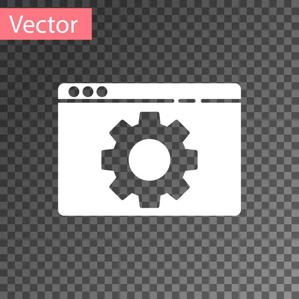 Icône Réglage Navigateur Blanc Isolé Sur Fond Transparent Réglage Entretien — Image vectorielle