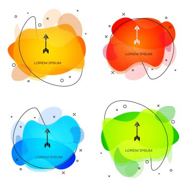 Siyah Hipster ok simgesi beyaz arkaplanda izole edildi. Sıvı şekilli soyut pankart. Vektör İllüstrasyonu