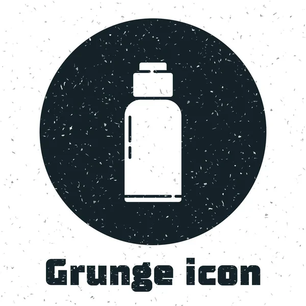 Grunge Cantina Icono Botella Agua Aislado Sobre Fondo Blanco Icono — Vector de stock