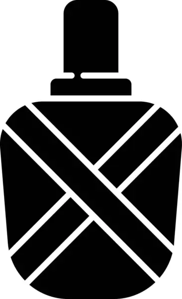 Zwarte Kanteen Waterfles Pictogram Geïsoleerd Witte Achtergrond Toeristenkolf Pictogram Potje — Stockvector