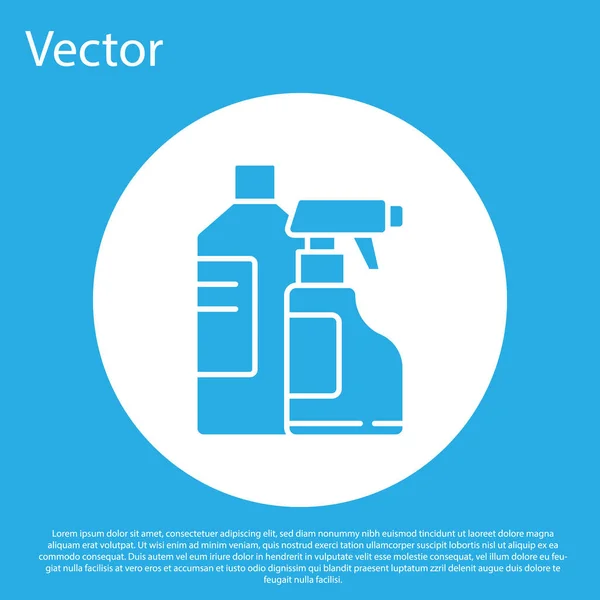 Blaue Plastikflaschen Für Waschmittel Bleichmittel Spülmittel Oder Ein Anderes Reinigungsmittel — Stockvektor