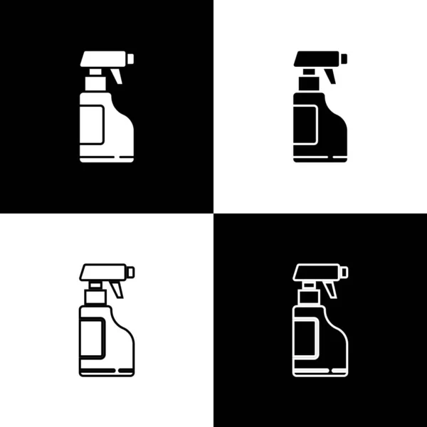 Set Flacone Spray Detergente Con Icona Detergente Liquido Isolato Fondo — Vettoriale Stock