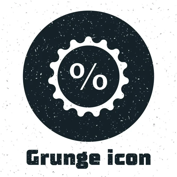 Grunge Discount Prozentsatz Tag Symbol Isoliert Auf Weißem Hintergrund Das — Stockvektor