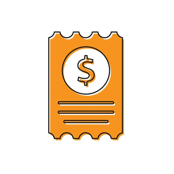 Оранжевый Чек Значок Финансового Чека Выделены Белом Фоне Чек Печать — стоковый вектор
