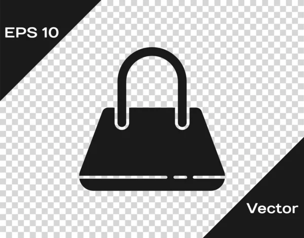 Schwarze Handtasche Symbol Isoliert Auf Transparentem Hintergrund Weibliches Handtaschenschild Glamour — Stockvektor
