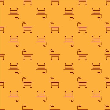 Kırmızı İşletim Tablosu simgesi kahverengi arkaplanda izole edilmiş. Vektör İllüstrasyonu