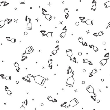 Siyah çizgi Tıbbi Oksijen Maskesi ikonu beyaz arka planda izole edilmiş kusursuz desen. Vektör İllüstrasyonu