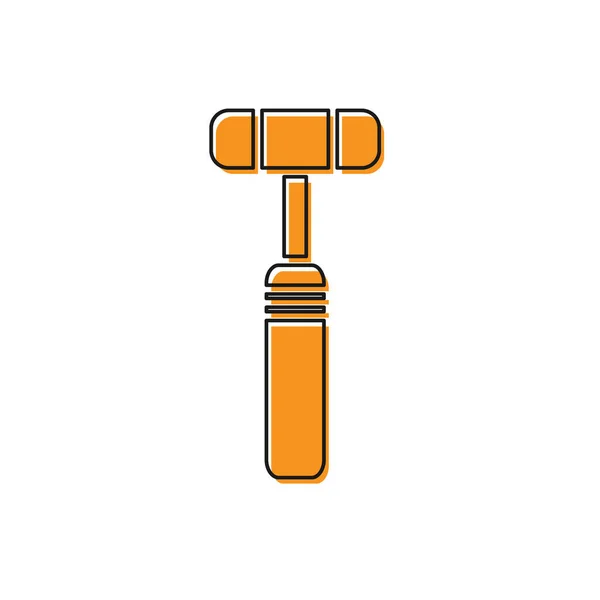 Icono Martillo Reflejo Neurológico Naranja Aislado Sobre Fondo Blanco Ilustración — Vector de stock