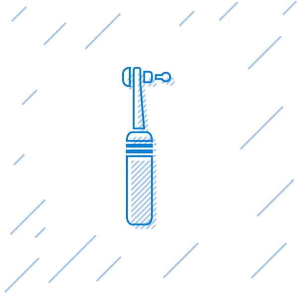 蓝线牙钻图标隔离在白色背景 用于钻削和磨削工具的牙套 医疗仪器 病媒图解 — 图库矢量图片
