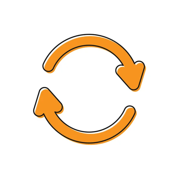 橙色刷新图标隔离在白色背景上 重新加载符号 圆符号中的旋转箭头 矢量插图 — 图库矢量图片