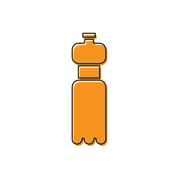 Bottiglia Arancione Icona Dell Acqua Isolata Sfondo Bianco Segno Bibita — Vettoriale Stock