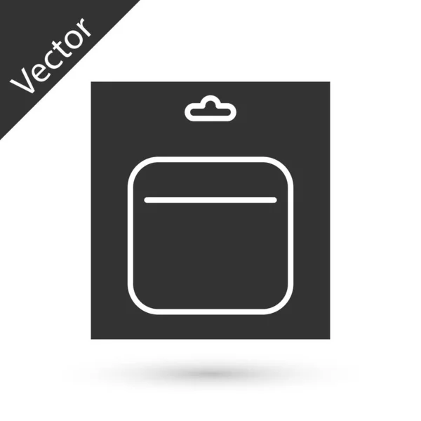 Batería Gris Paquete Icono Aislado Sobre Fondo Blanco Rayo Símbolo — Vector de stock