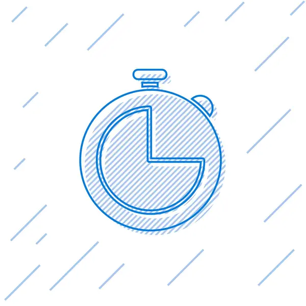 Blue Line Kitchen Timer Icon Isolated White Background Cooking Utensil — 스톡 벡터