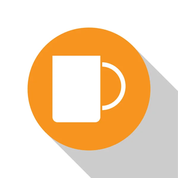 Белый Кубок Coffee Иконка Изолирована Белом Фоне Чашка Чая Горячий — стоковый вектор