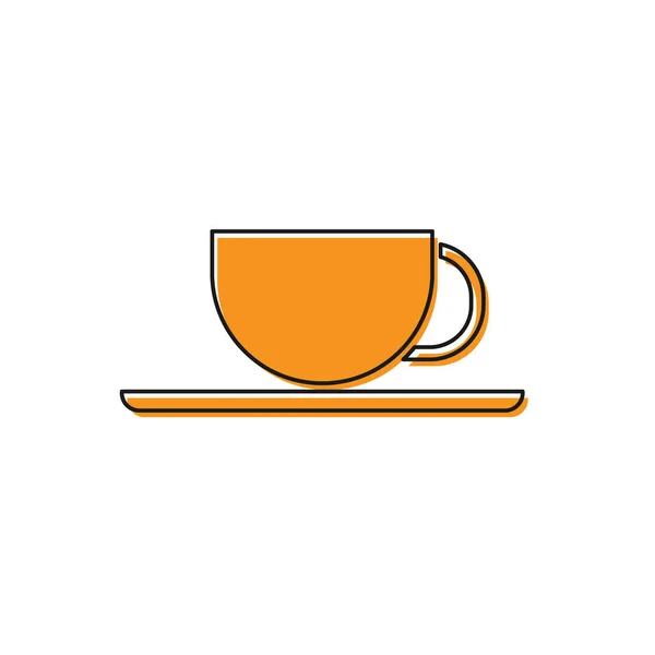 Orange Coffee Cup Icon Isolated White Background Tea Cup Hot — Stock Vector