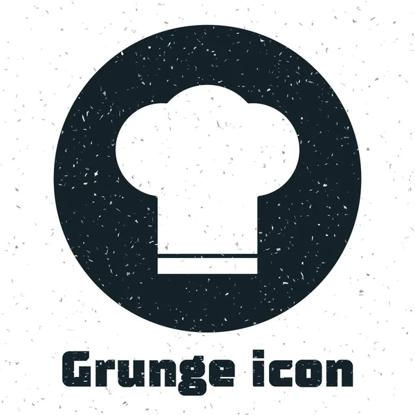 Grunge Chef Hut Ikone Isoliert Auf Weißem Hintergrund Kochendes Symbol — Stockvektor