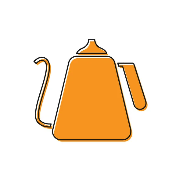 Orange Kettle Handle Icon Isolated White Background Teapot Icon Vector — Stock Vector