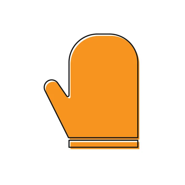 Orange Ugn Handske Ikon Isolerad Vit Bakgrund Kök Grytlapp Tecken — Stock vektor