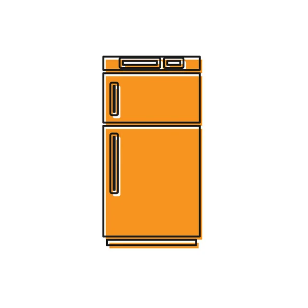 Ikon Kulkas Oranye Diisolasi Pada Latar Belakang Putih Kulkas Freezer - Stok Vektor