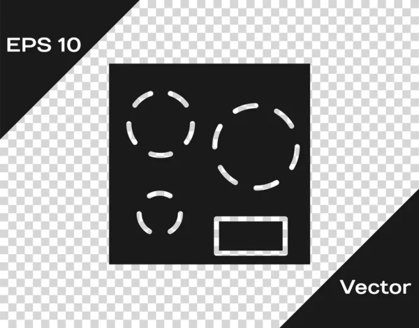 Schwarzes Elektroherd Symbol Isoliert Auf Transparentem Hintergrund Kochschild Herd Mit — Stockvektor