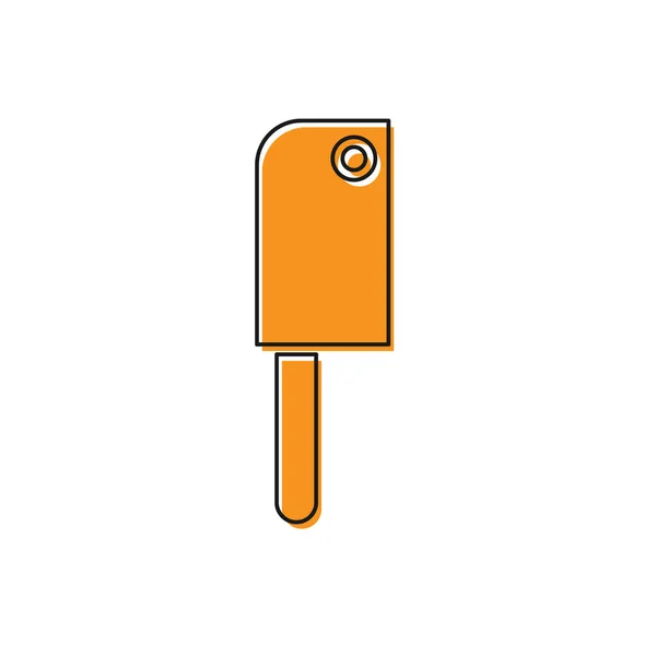 Picador Carne Naranja Icono Aislado Sobre Fondo Blanco Cuchillo Cocina — Vector de stock