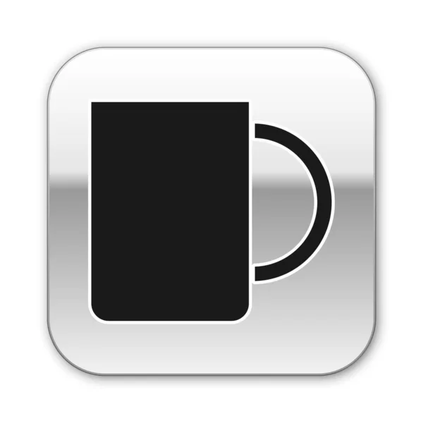 Black Coffee Cup Icon Isolated White Background Tea Cup Hot — Stock Vector