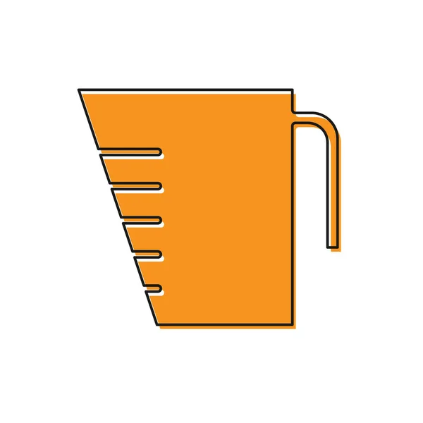 Оранжевый Мясной Стаканчик Измерения Сухой Жидкой Пищи Иконка Выделена Белом — стоковый вектор
