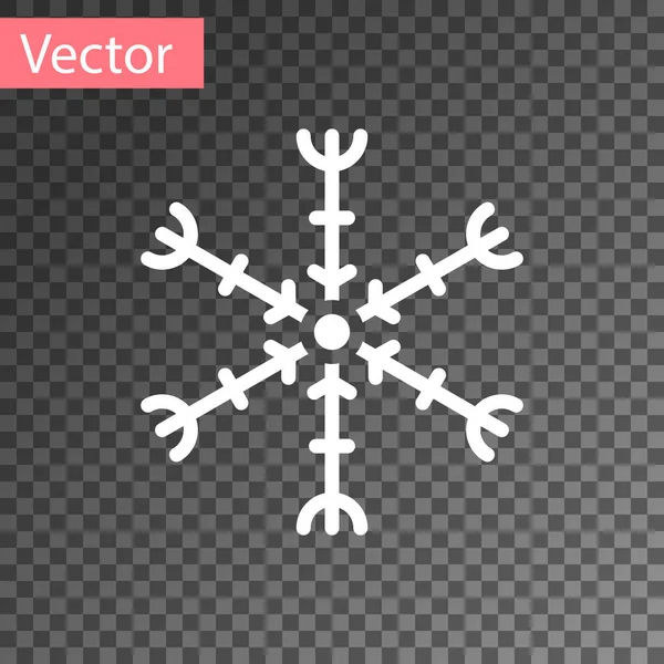 Weißes Schneeflockensymbol isoliert auf transparentem Hintergrund. Vektorillustration — Stockvektor