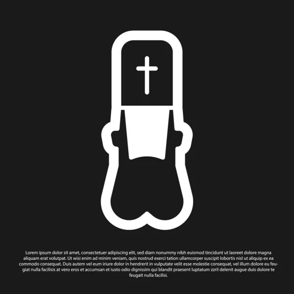 Icono de Black Priest aislado sobre fondo negro. Ilustración vectorial — Vector de stock