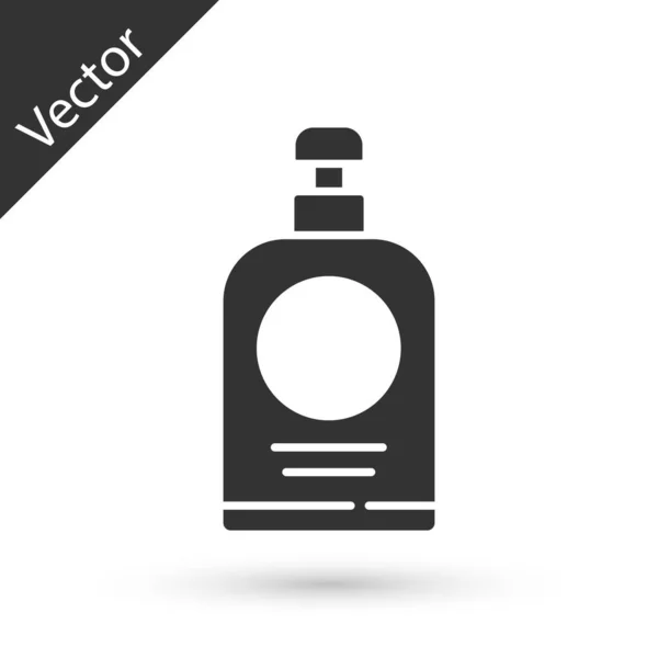 Grå Hand rengöringsmedel flaska ikon isolerad på vit bakgrund. Desinfektionskoncept. Tvättgel. Alkoholflaska för hygien. Vektor Illustration — Stock vektor