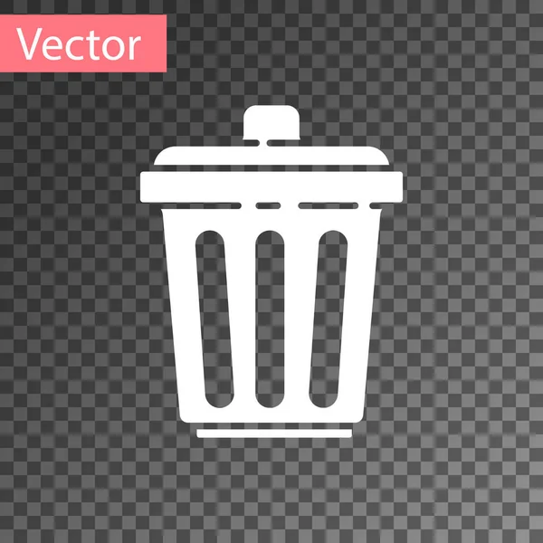 White Trash can icon isolated on transparent background. Garbage bin sign.  Recycle basket icon. Office trash icon. Vector Illustration - Stock Image -  Everypixel
