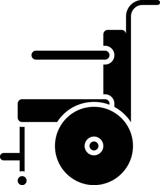 Schwarzer Rollstuhl für Behinderte, isoliert auf weißem Hintergrund. Vektorillustration — Stockvektor