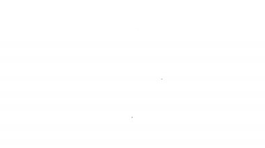 Siyah çizgi pusula simgesi beyaz arkaplanda izole edildi. Rüzgâr yön bulma sembolü. Rüzgar gül işareti. 4K Video hareketli grafik canlandırması