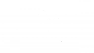 Beyaz arka planda izole edilmiş plaj ikonu için siyah çizgi güneş koruyucu şemsiye. Açık alan için büyük bir şemsiye. Plaj şemsiyesi 4K Video hareketli grafik canlandırması