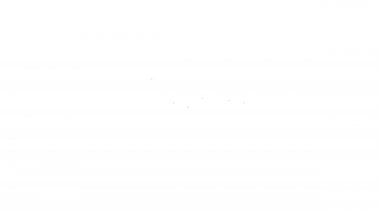 Beyaz arkaplanda izole edilmiş, siyah çizgi klasik, zarif, açık şemsiye simgesi. Yağmur koruma sembolü. 4K Video hareketli grafik canlandırması