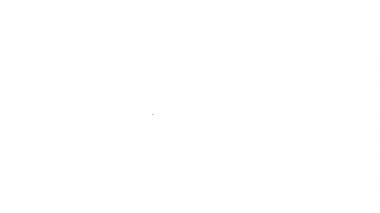 Beyaz arkaplanda siyah çizgi bulutu simgesi izole edildi. 4K Video hareketli grafik canlandırması