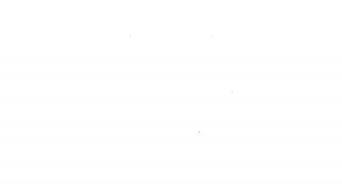 Beyaz arka planda siyah çizgi alışveriş sepeti simgesi izole edildi. Yiyecek dükkanı, süpermarket. 4K Video hareketli grafik canlandırması