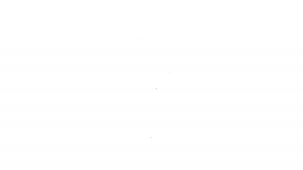 Черная линия Петух флюгер значок изолирован на белом фоне. Метеорологический знак. Петух Виндвейна. Видеографическая анимация 4K — стоковое видео