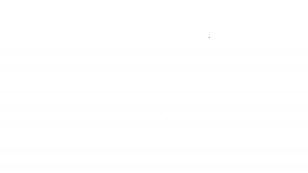 Schwarze Linie Icicle Symbol isoliert auf weißem Hintergrund. Stalaktit, Eisstacheln. Winterwetter, Schneekristalle. 4K Video Motion Grafik Animation — Stockvideo
