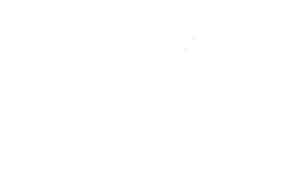 Línea negra Meteorología windsock wind vane icon isolated on white background. Los calcetines indican la dirección y la fuerza del viento. Animación gráfica de vídeo 4K — Vídeo de stock