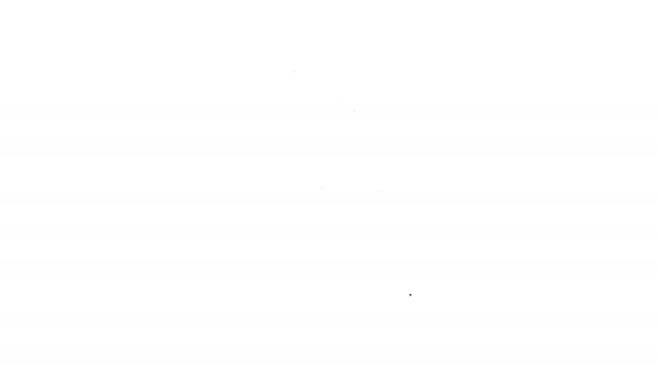 Línea negra Icono de pronóstico del tiempo aislado sobre fondo blanco. Animación gráfica de vídeo 4K — Vídeo de stock
