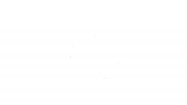 Μαύρη γραμμή εικονίδιο ανέμου απομονωμένο σε λευκό φόντο. Άνετος καιρός. 4K Γραφική κίνηση κίνησης βίντεο — Αρχείο Βίντεο