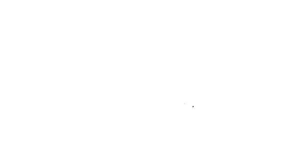 Linha preta Ícone de modelo de certificado de garantia isolado no fundo branco. Animação gráfica em movimento de vídeo 4K — Vídeo de Stock